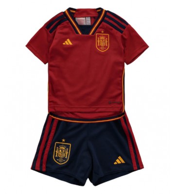 Spanien Hemmakläder Barn VM 2022 Kortärmad (+ Korta byxor)